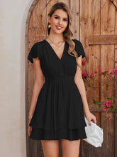 Solid Ruched Mini Dress