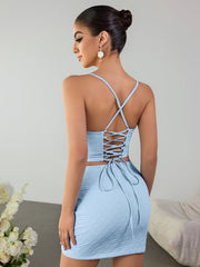 Solid Color Top & Bodycon Skirt