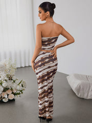 Sexy Printed Bandeau & Slim Bodycon Skirt