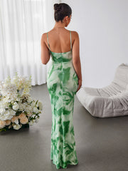 Floral Suspender Wrap Hip Dress
