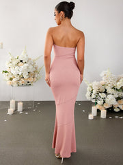 Strapless Backless Maxi Dress