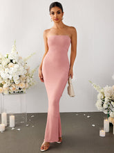 Strapless Backless Maxi Dress