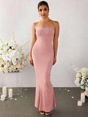Strapless Backless Maxi Dress