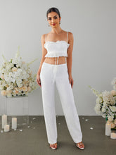 Cut-out Lace Ruffle Cropped Camisole Crop Top