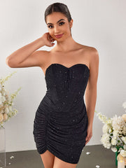 High-End Slim Bandeau Mini Dress