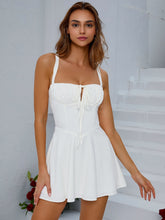 Tie Front Ruched Bust Cami Dress