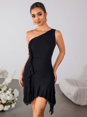 Sexy One-shoulder Pleated Dress