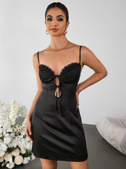 Sexy Cut-out Backless Lace Slip Dress