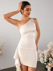 One-shoulder Sleeveless Slim Fit Sexy Dress