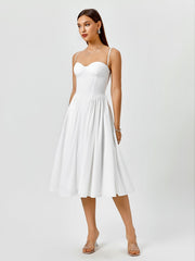 Classic Ivory A-Line Midi Dress