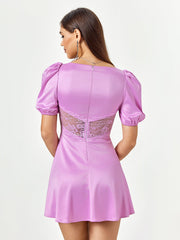 Lace Accent Skater Dress