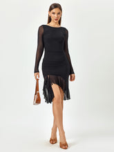 Sultry Noir Ruffled Hem Cocktail Dress