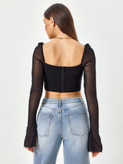 Sheer Elegance Cropped Top