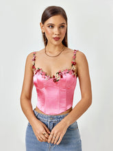 Blossoming Charm Satin Crop Top