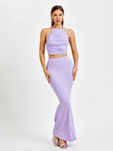 Halter Crop Top & Maxi Skirt Set