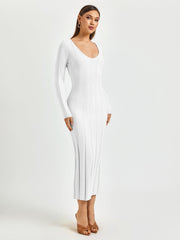 Ribbed Knit Midi Dress