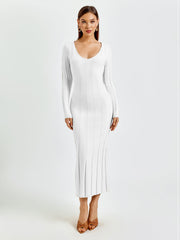 Ribbed Knit Midi Dress