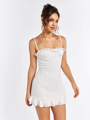 Textured Ruffle Mini Dress