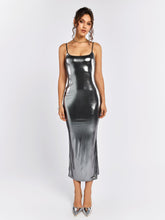 Metallic Sheen Slip Dress