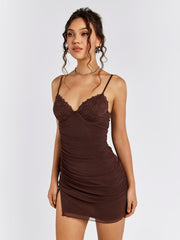 Lace-Trim Mini Dress