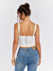 Lace-Trimmed Corset Top