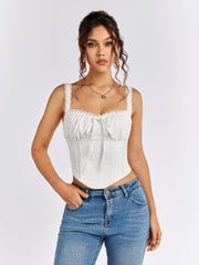 Lace-Trimmed Corset Top