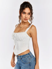 Lace-Trimmed Corset Top