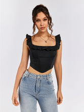 Ruffled Corset Crop Top