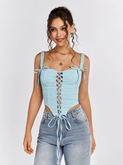 Lace-Up Detail Summer Top