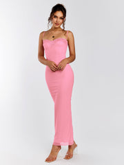 Lace-Trimmed Maxi Dress
