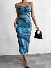 Beach Resort Mesh Print Bodycon Dress