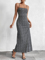 Sexy Printed Backless Maxi Dress
