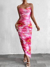 Sexy Mesh Print Backless Bodycon Dress