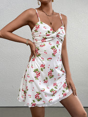 Elegant Sleeveless Backless Printed Mini Dress