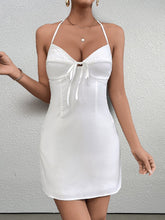 Solid Halter Neck Sleeveless Bodycon Dress