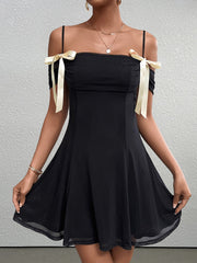 Temperament Backless Mesh Mini Dress