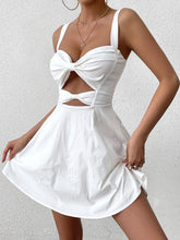 Sexy Solid Sleeveless Backless Cut-Out Ruched Mini Dress