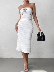 Sexy Sleeveless Backless Strapless Bodycon Midi Dress