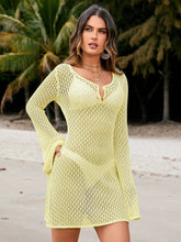 Sexy Solid Color Knitted Cut-Out Beach Dress