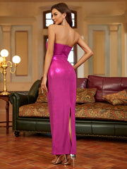 Cut Out Strapless Maxi Dress
