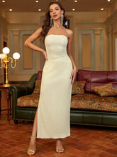 Ethereal Ivory Strapless Sheath Dress