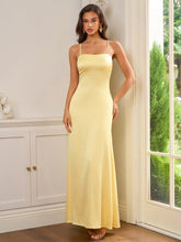 Crisscross Tie Backless Solid Maxi Dress