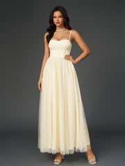 Solid Mesh Ruched Backless Slip Maxi Dress