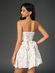 Sexy Floral Bandeau Mini Dress
