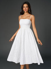 Solid Corset Backless Ruched Slip Dress