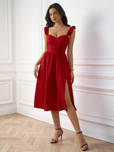 Solid Backless Ruched Slip Mini Dress
