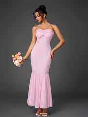 Sexy Off-Shoulder Backless Ruched Bodycon Fishtail Maxi Dress