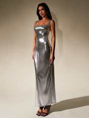 Sexy Sleeveless Backless Ruched Bodycon Strap Maxi Dress
