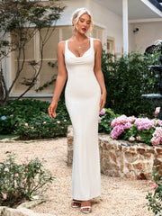 Sexy Solid Color Slip Bodycon Maxi Dress