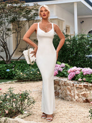 Sexy Solid Color Slip Bodycon Maxi Dress